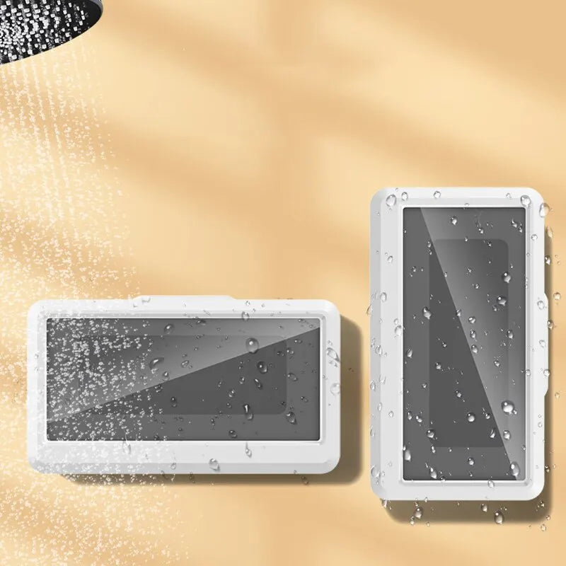 Fixed Universal Waterproof Anti-fog Mobile Phone Stand For Bathroom Shower Phone Holder Waterproof Can Touched Shower Cell Phone Suitvia